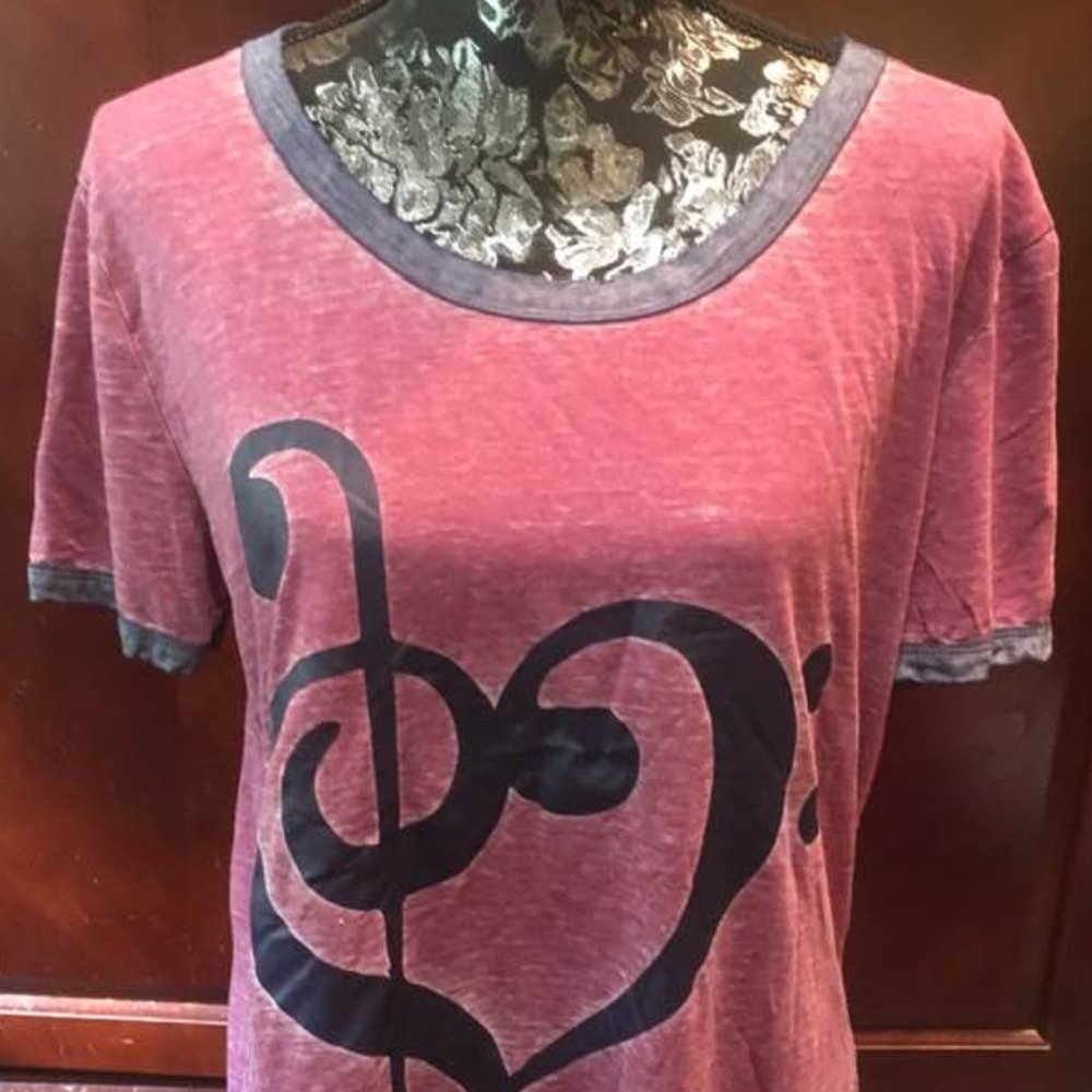 LAST CALL!! Black Matter Music Heart Burgundy T-shirt, XL